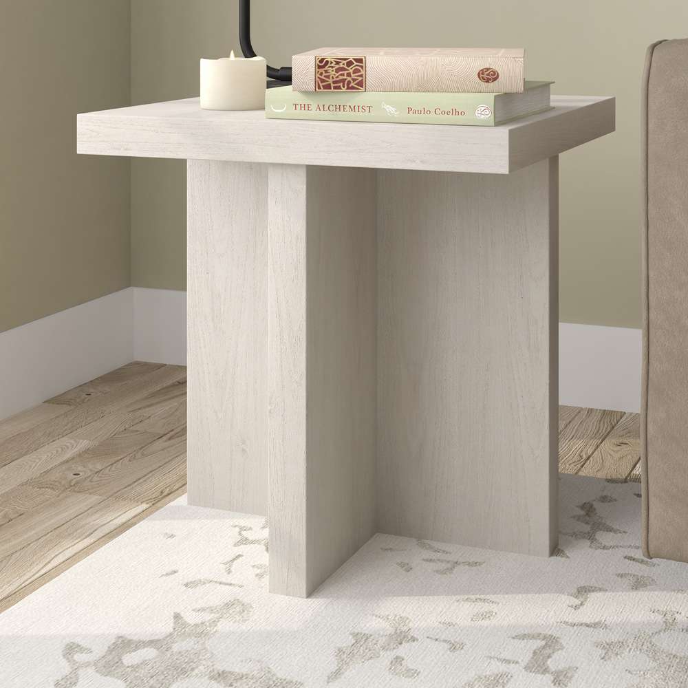Hudson & Canal - Elna 22in Wide Square Side Table in Alder White - ST2030 veiw 4