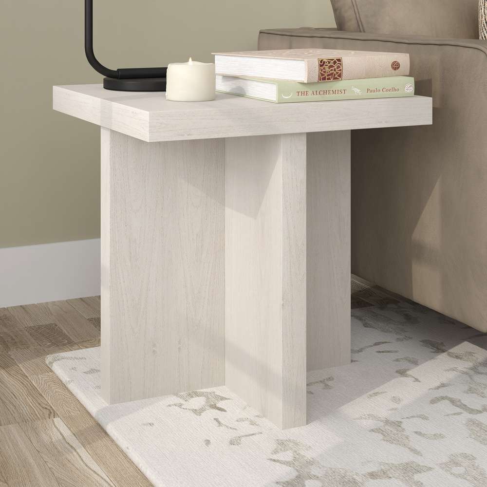 Hudson & Canal - Elna 22in Wide Square Side Table in Alder White - ST2030 veiw 6