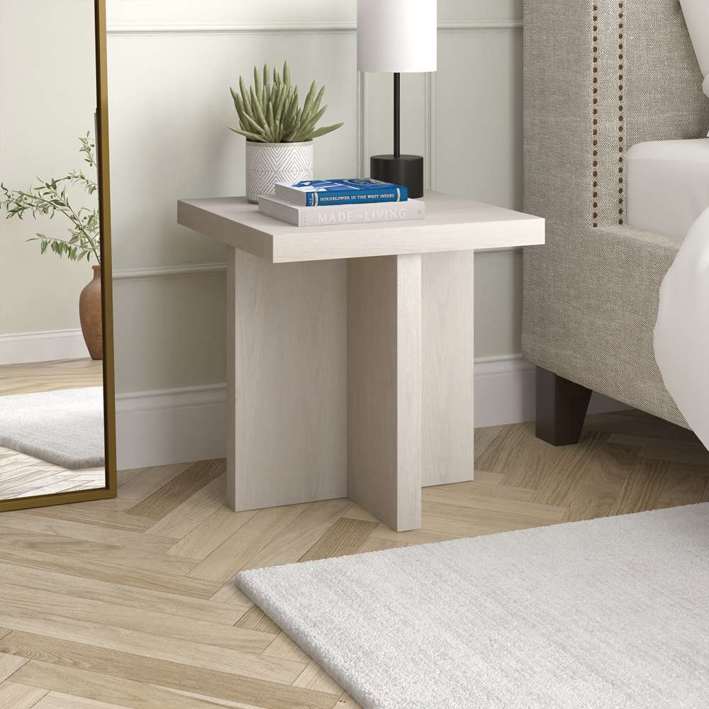 Hudson & Canal - Elna 22in Wide Square Side Table in Alder White - ST2030 veiw 7