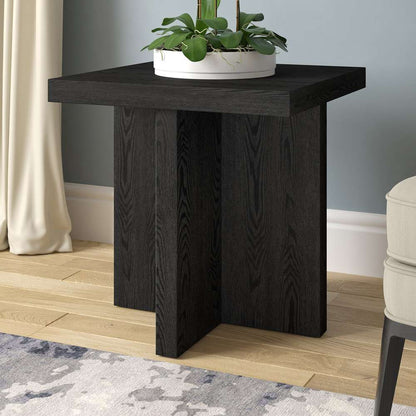 Hudson & Canal - Elna 22in Wide Square Side Table in Black Grain - ST2029 veiw 4