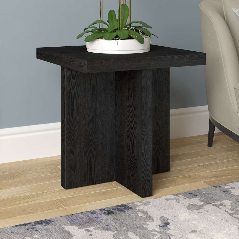 Hudson & Canal - Elna 22in Wide Square Side Table in Black Grain - ST2029 veiw 6