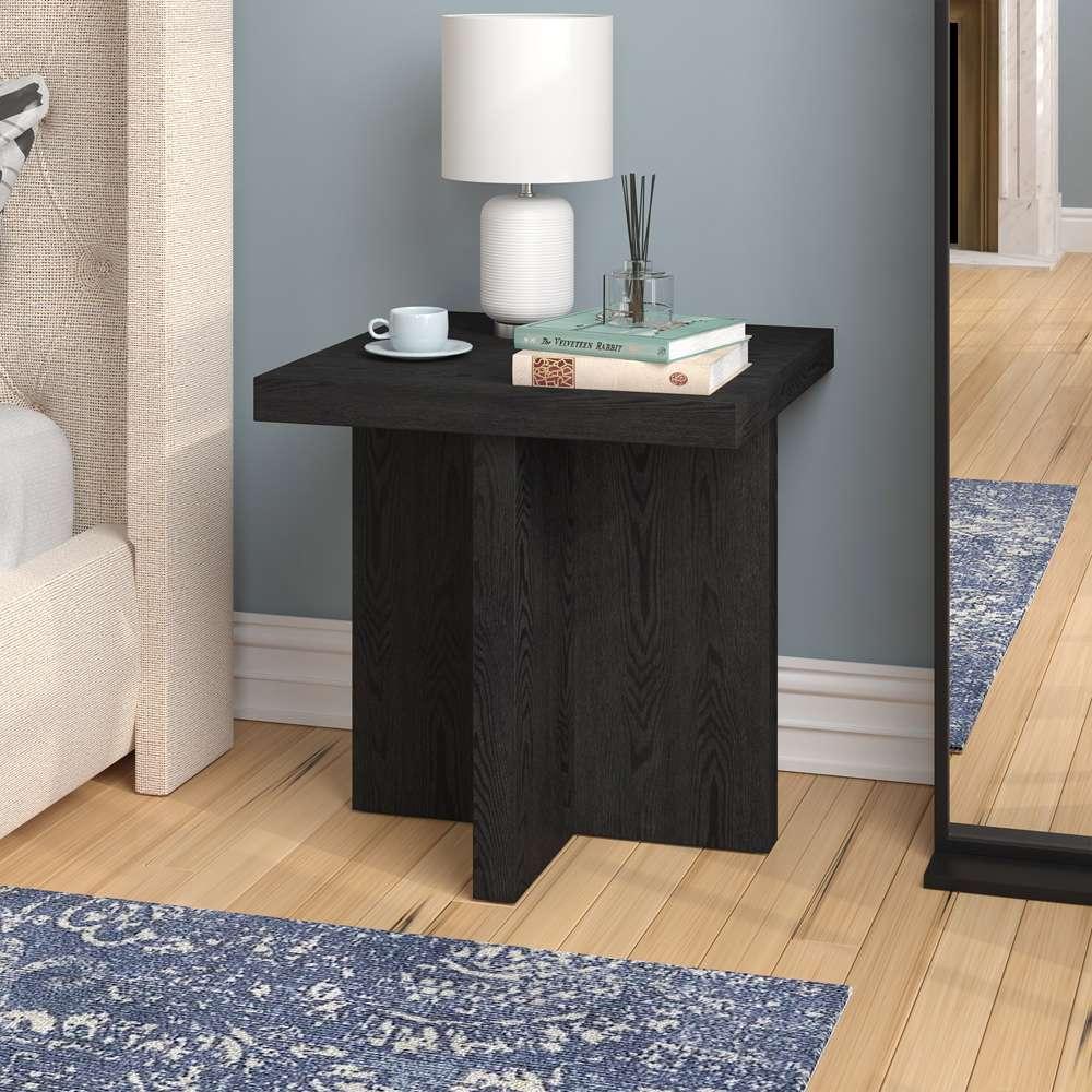 Hudson & Canal - Elna 22in Wide Square Side Table in Black Grain - ST2029 veiw 7