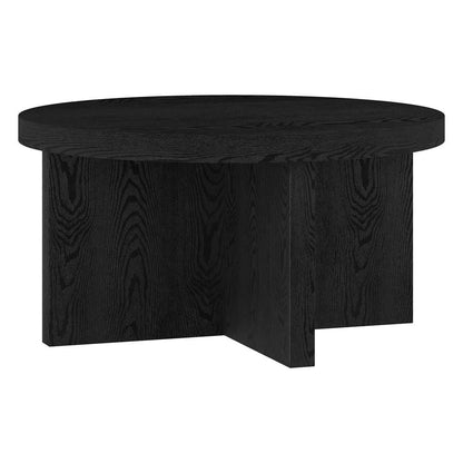 Hudson & Canal - Elna 33in Wide Round Coffee Table in Black Grain - CT2051 veiw 1