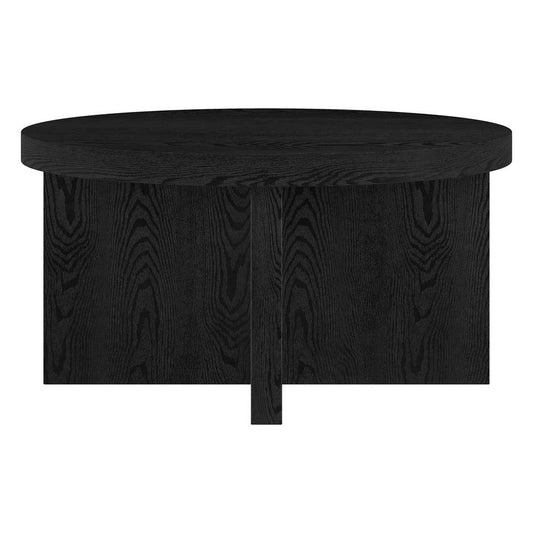 Hudson & Canal - Elna 33in Wide Round Coffee Table in Black Grain - CT2051 veiw 2