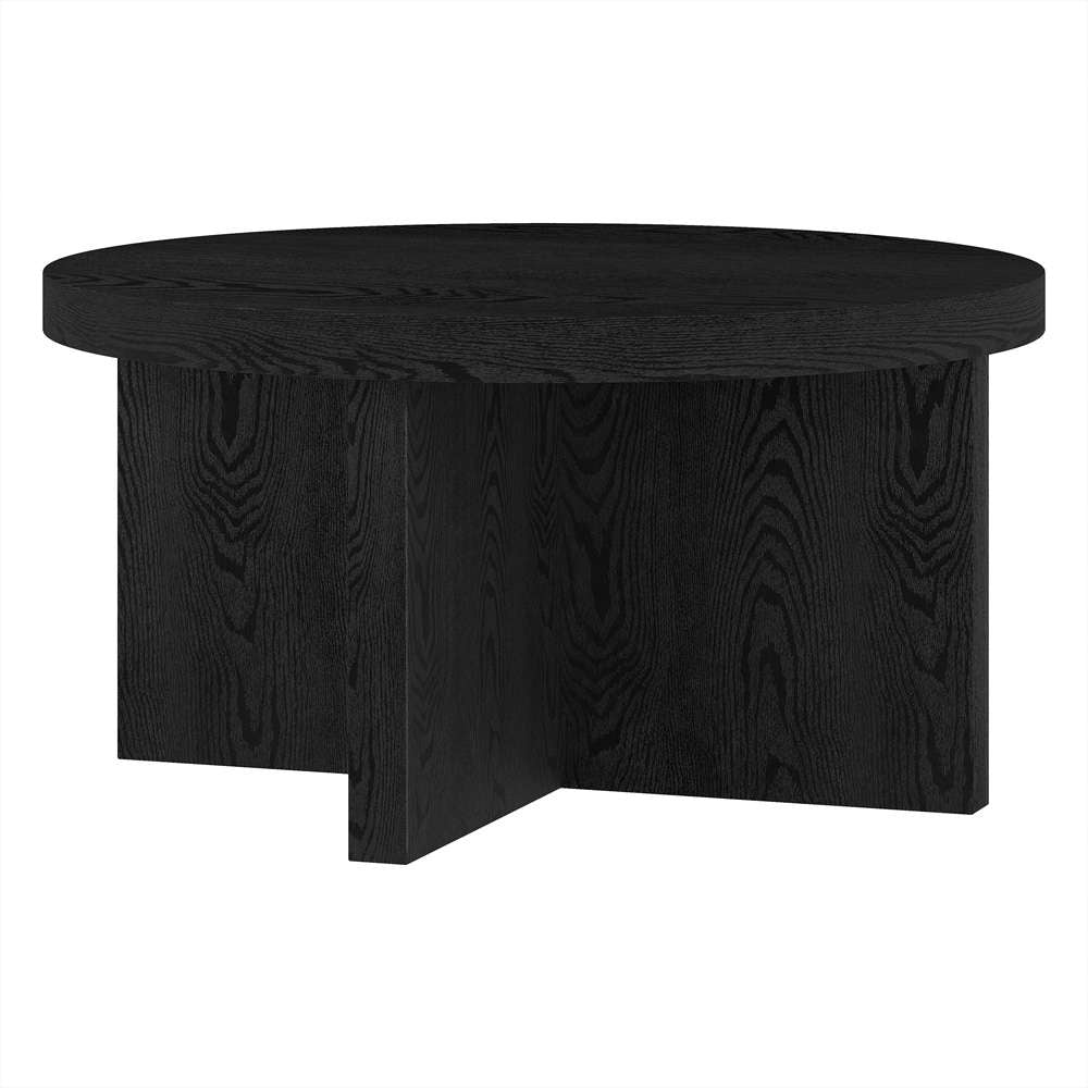 Hudson & Canal - Elna 33in Wide Round Coffee Table in Black Grain - CT2051 veiw 3