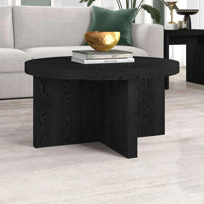 Hudson & Canal - Elna 33in Wide Round Coffee Table in Black Grain - CT2051 veiw 4