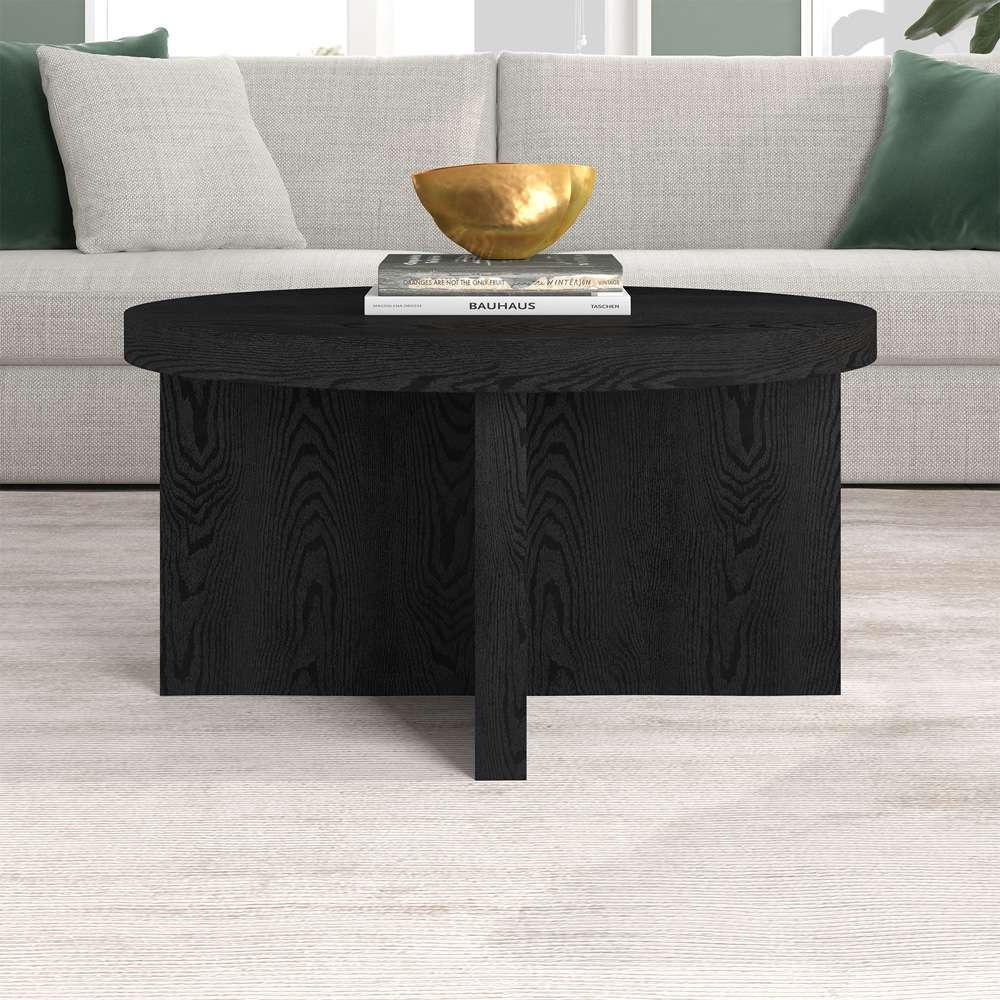 Hudson & Canal - Elna 33in Wide Round Coffee Table in Black Grain - CT2051 veiw 6