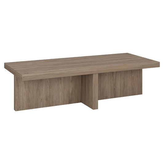 Hudson & Canal - Elna 54in Wide Rectangular Coffee Table in Antiqued Gray Oak - CT2049 veiw 1