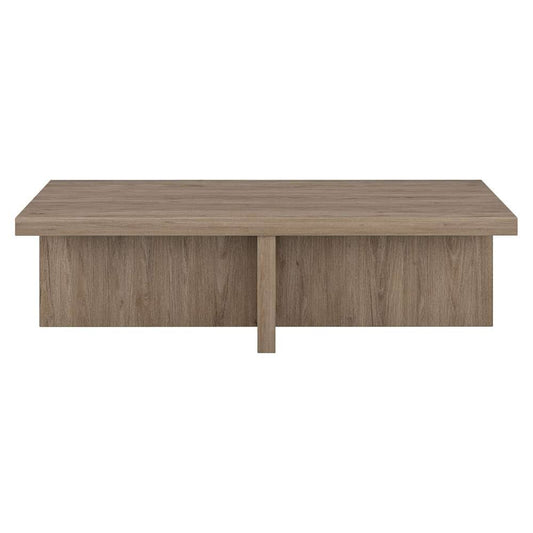 Hudson & Canal - Elna 54in Wide Rectangular Coffee Table in Antiqued Gray Oak - CT2049 veiw 2