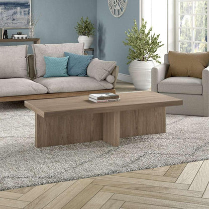 Hudson & Canal - Elna 54in Wide Rectangular Coffee Table in Antiqued Gray Oak - CT2049 veiw 4