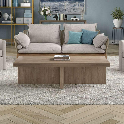 Hudson & Canal - Elna 54in Wide Rectangular Coffee Table in Antiqued Gray Oak - CT2049 veiw 5
