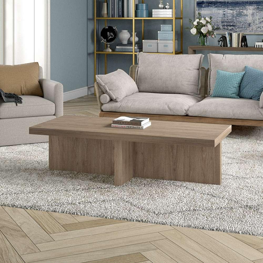 Hudson & Canal - Elna 54in Wide Rectangular Coffee Table in Antiqued Gray Oak - CT2049 veiw 6