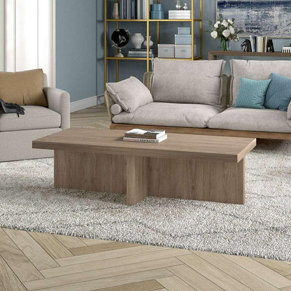 Hudson & Canal - Elna 54in Wide Rectangular Coffee Table in Antiqued Gray Oak - CT2049 veiw 6