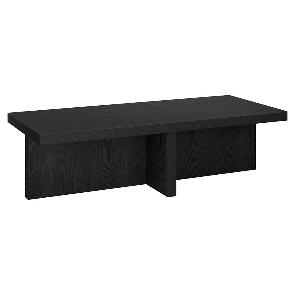 Hudson & Canal - Elna 54in Wide Rectangular Coffee Table in Black Grain - CT2048 veiw 1