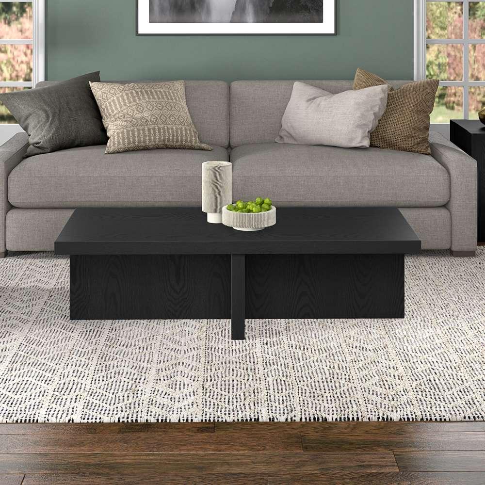 Hudson & Canal - Elna 54in Wide Rectangular Coffee Table in Black Grain - CT2048 veiw 5