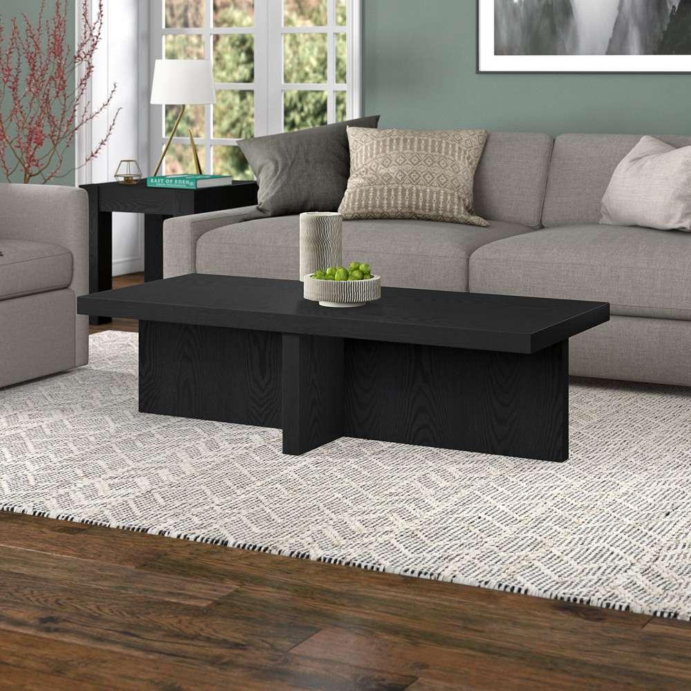 Hudson & Canal - Elna 54in Wide Rectangular Coffee Table in Black Grain - CT2048 veiw 6