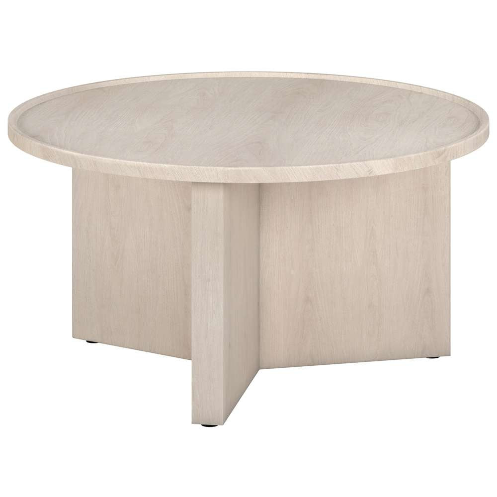 Hudson & Canal - Gunnar 32in Wide Round Coffee Table in Alder White - CT2120 veiw 3