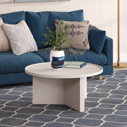 Hudson & Canal - Gunnar 32in Wide Round Coffee Table in Alder White - CT2120 veiw 5