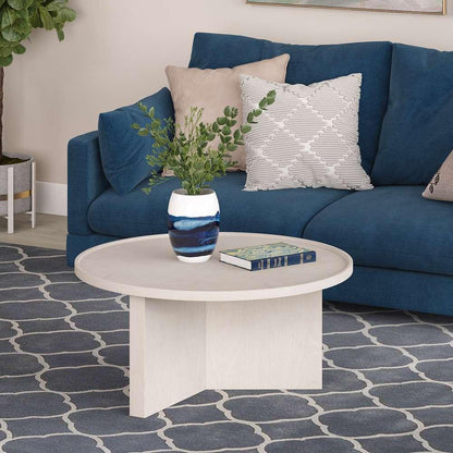 Hudson & Canal - Gunnar 32in Wide Round Coffee Table in Alder White - CT2120 veiw 6