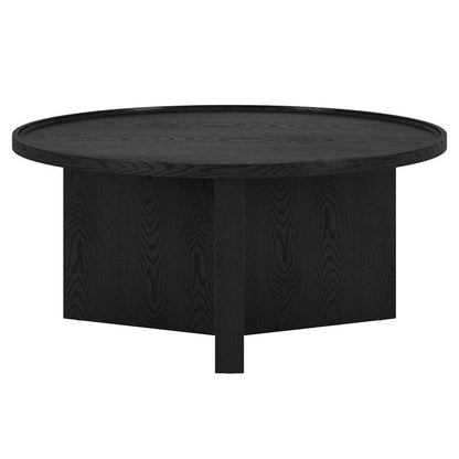 Hudson & Canal - Gunnar 32in Wide Round Coffee Table in Black Grain - CT2118 veiw 2