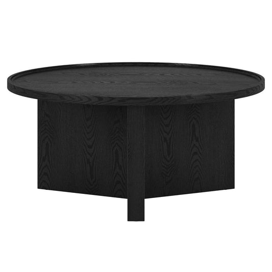Hudson & Canal - Gunnar 32in Wide Round Coffee Table in Black Grain - CT2118 veiw 2