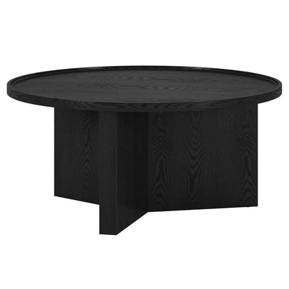 Hudson & Canal - Gunnar 32in Wide Round Coffee Table in Black Grain - CT2118 veiw 3
