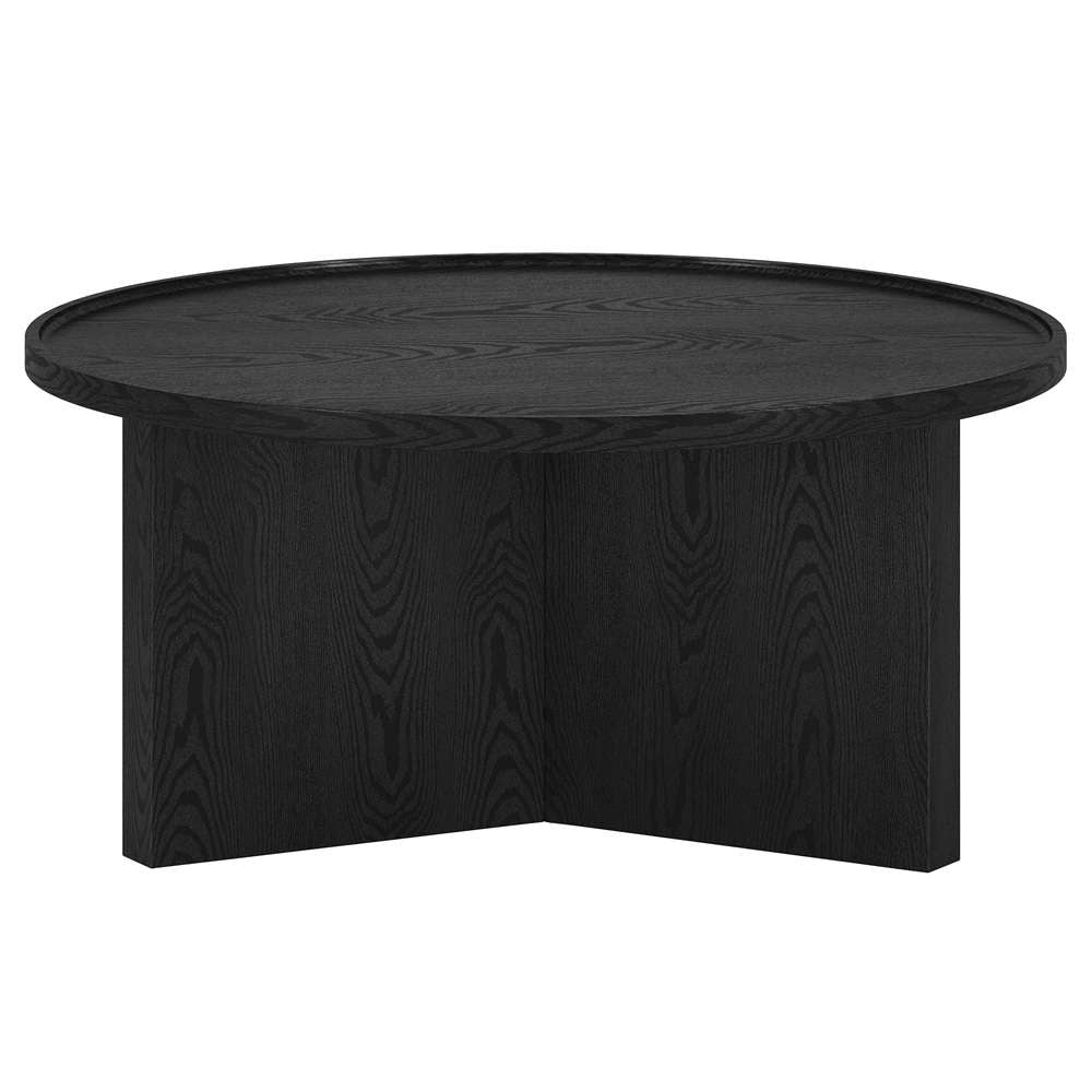Hudson & Canal - Gunnar 32in Wide Round Coffee Table in Black Grain - CT2118 veiw 4