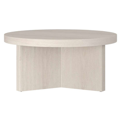 Hudson & Canal - Holm 32in Wide Round Coffee Table in Alder White - CT2096 veiw 4