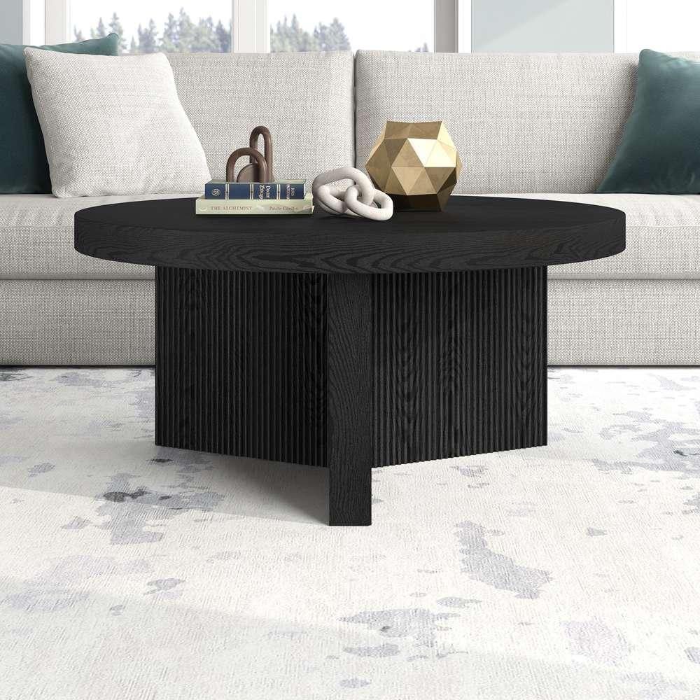 Hudson & Canal - Holm 32in Wide Round Coffee Table in Black Grain - CT2094 veiw 5