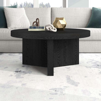 Hudson & Canal - Holm 32in Wide Round Coffee Table in Black Grain - CT2094 veiw 5