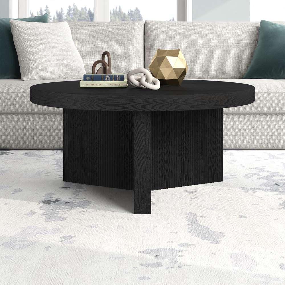 Hudson & Canal - Holm 32in Wide Round Coffee Table in Black Grain - CT2094 veiw 7