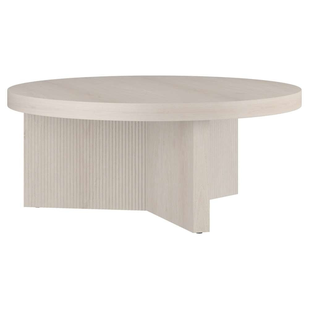 Hudson & Canal - Holm 36in Wide Round Coffee Table in Alder White - CT2099 veiw 1