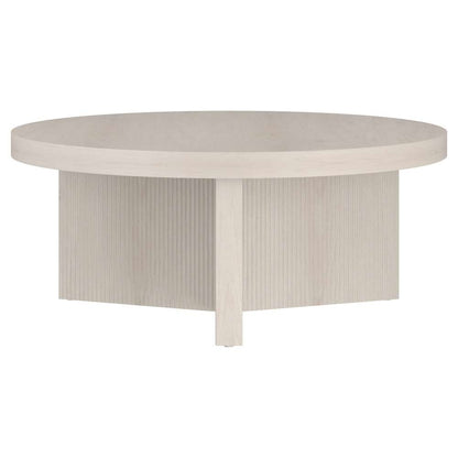 Hudson & Canal - Holm 36in Wide Round Coffee Table in Alder White - CT2099 veiw 2
