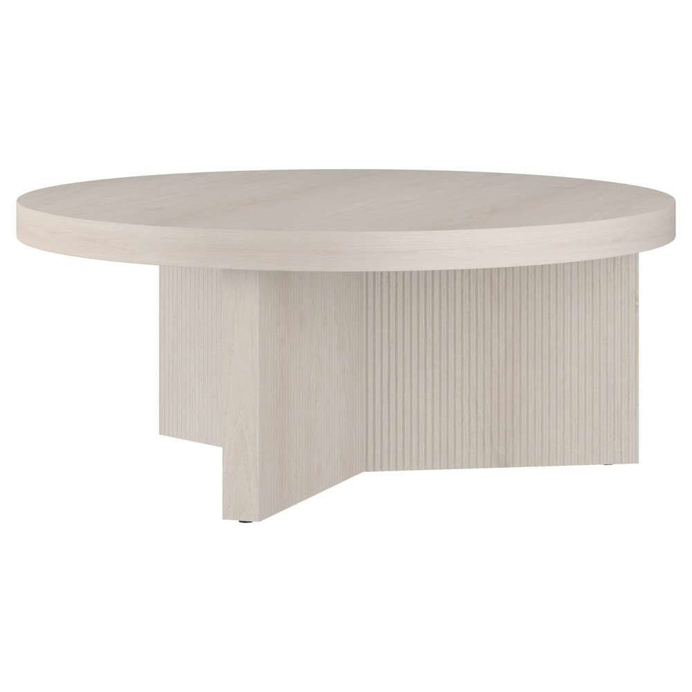 Hudson & Canal - Holm 36in Wide Round Coffee Table in Alder White - CT2099 veiw 3