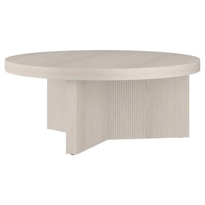 Hudson & Canal - Holm 36in Wide Round Coffee Table in Alder White - CT2099 veiw 3