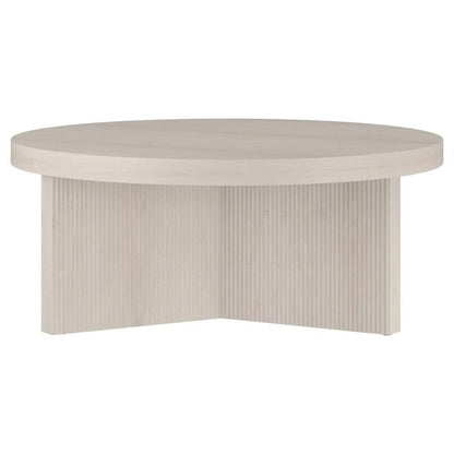 Hudson & Canal - Holm 36in Wide Round Coffee Table in Alder White - CT2099 veiw 4