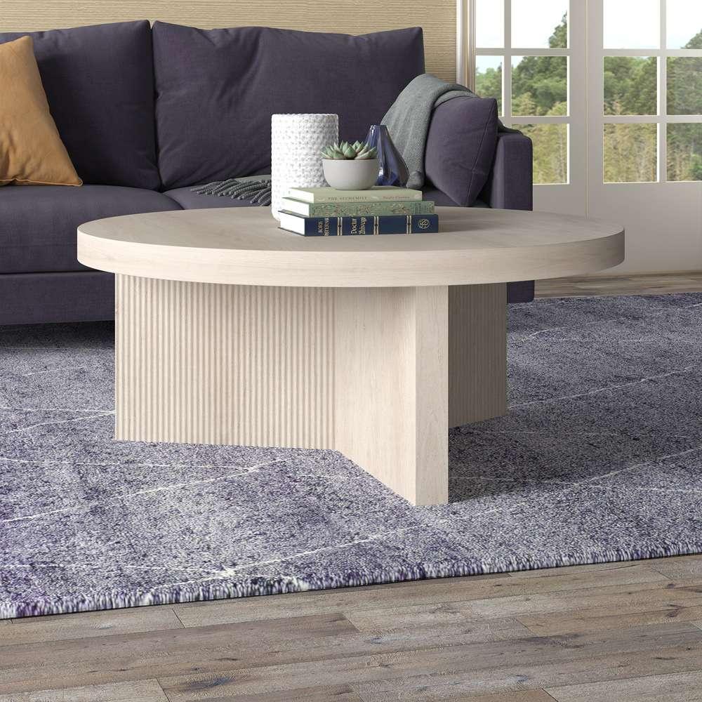 Hudson & Canal - Holm 36in Wide Round Coffee Table in Alder White - CT2099 veiw 6