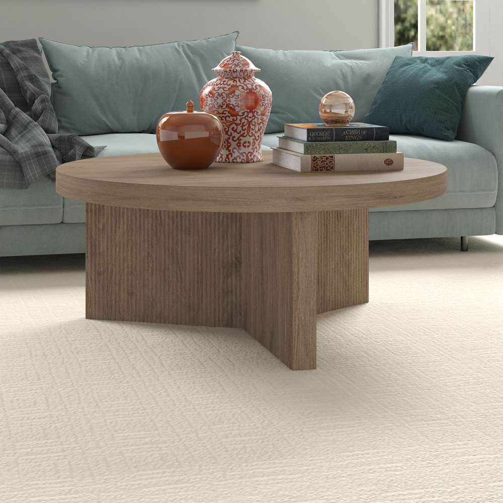Hudson & Canal - Holm 36in Wide Round Coffee Table in Antiqued Gray Oak - CT2098 veiw 6