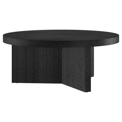 Hudson & Canal - Holm 36in Wide Round Coffee Table in Black Grain - CT2097 veiw 1