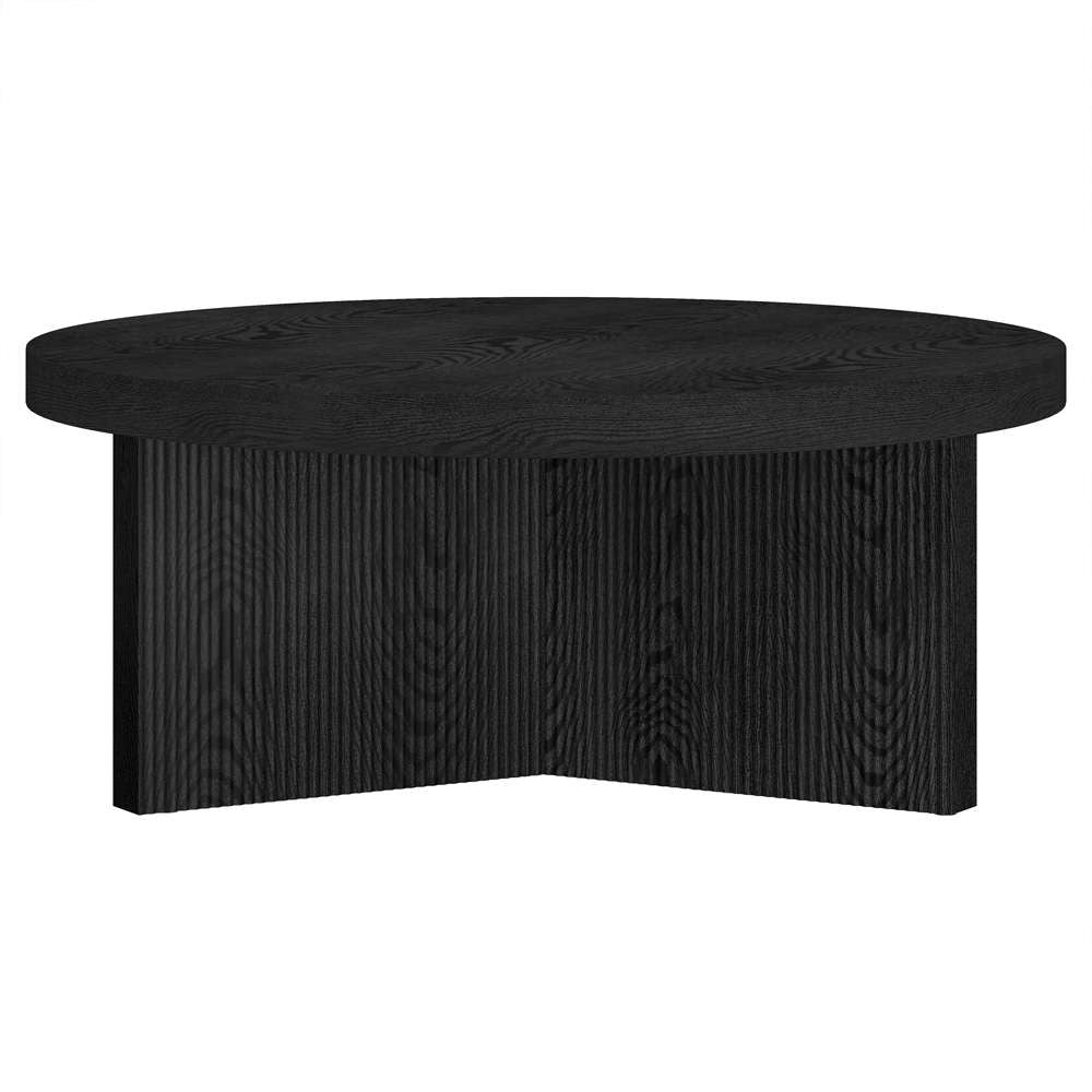Hudson & Canal - Holm 36in Wide Round Coffee Table in Black Grain - CT2097 veiw 4