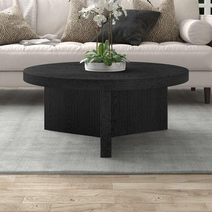 Hudson & Canal - Holm 36in Wide Round Coffee Table in Black Grain - CT2097 veiw 5