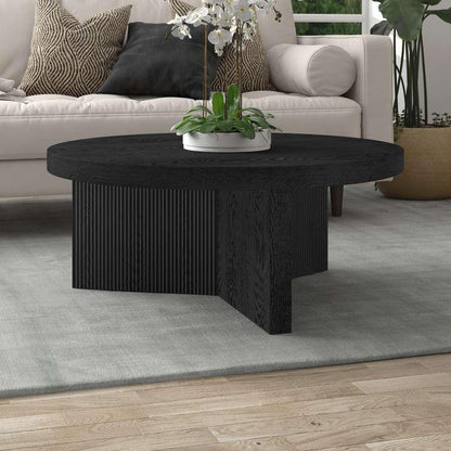 Hudson & Canal - Holm 36in Wide Round Coffee Table in Black Grain - CT2097 veiw 6