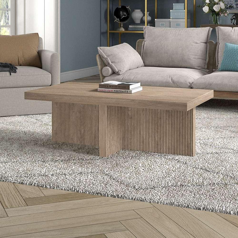 Hudson & Canal - Holm 44in Wide Rectangular Coffee Table in Antiqued Gray Oak - CT2103 veiw 6