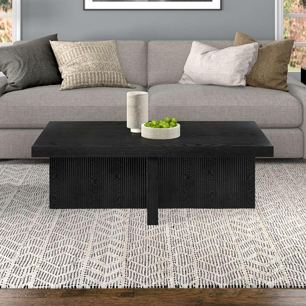 Hudson & Canal - Holm 44in Wide Rectangular Coffee Table in Black Grain - CT2102 veiw 5