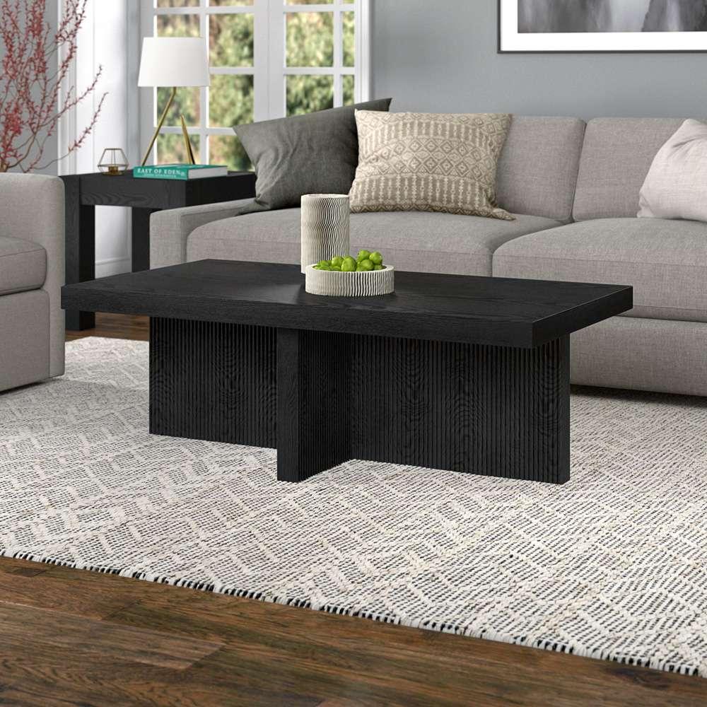 Hudson & Canal - Holm 44in Wide Rectangular Coffee Table in Black Grain - CT2102 veiw 6