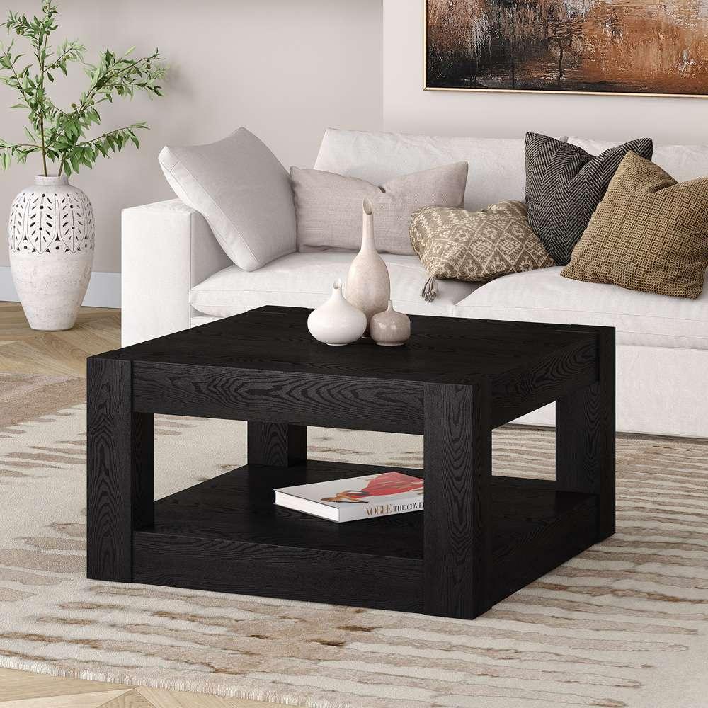 Hudson & Canal - Hughes 32in Wide Square Coffee Table in Black Grain - CT2026 veiw 4