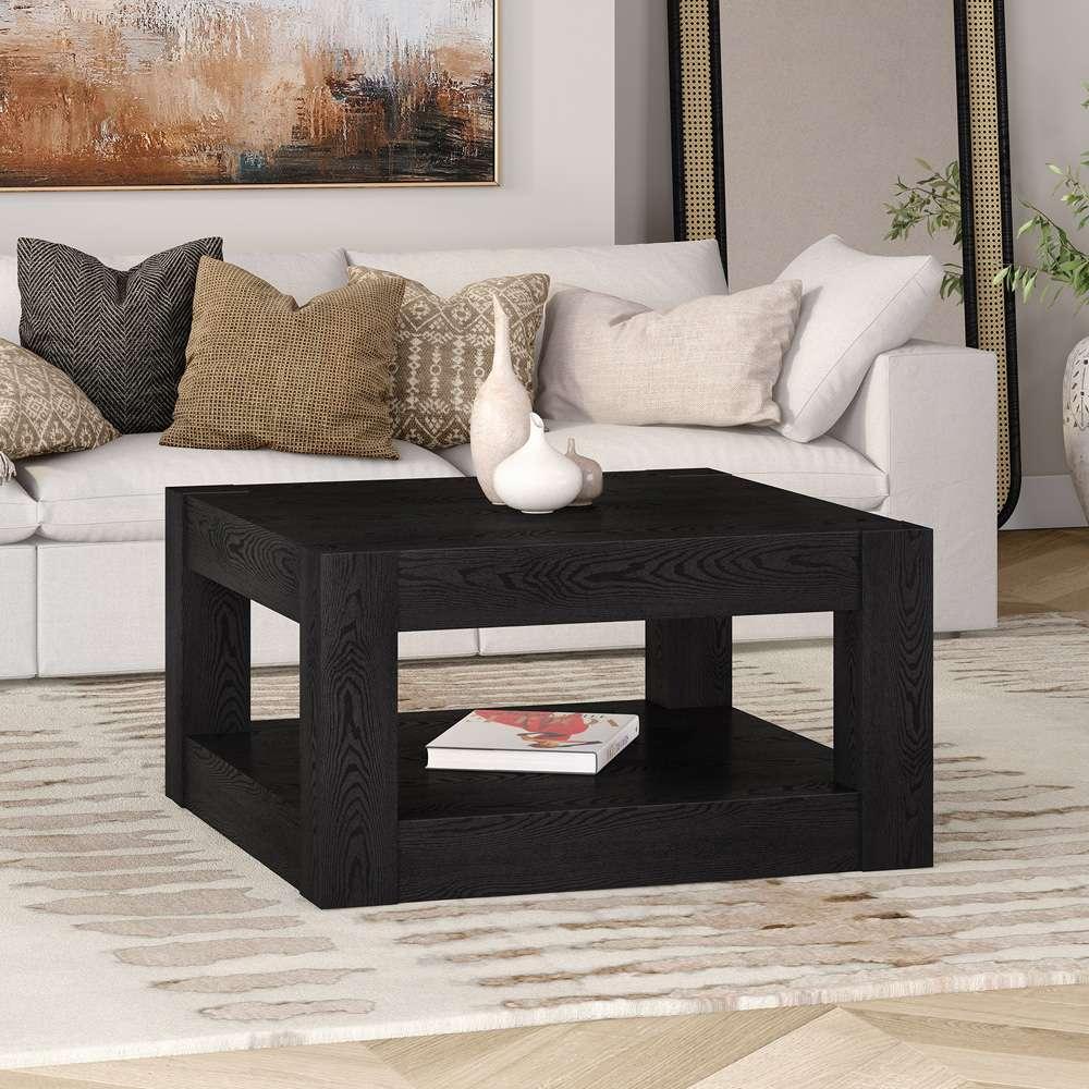 Hudson & Canal - Hughes 32in Wide Square Coffee Table in Black Grain - CT2026 veiw 5