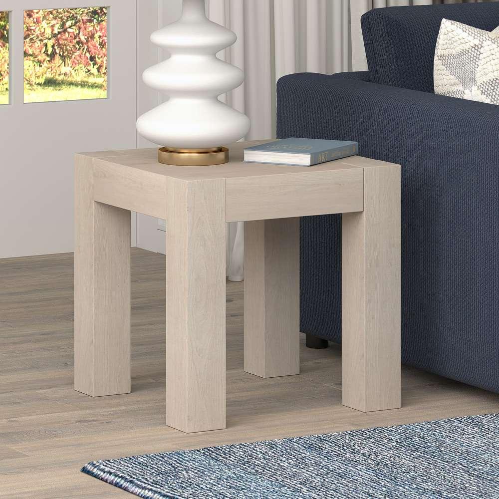 Hudson & Canal - Langston 22in Wide Square Side Table in Alder White - ST2033 veiw 4