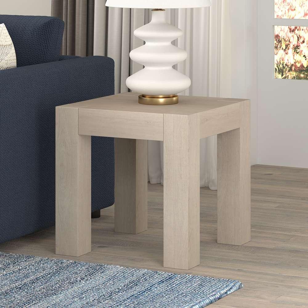 Hudson & Canal - Langston 22in Wide Square Side Table in Alder White - ST2033 veiw 5