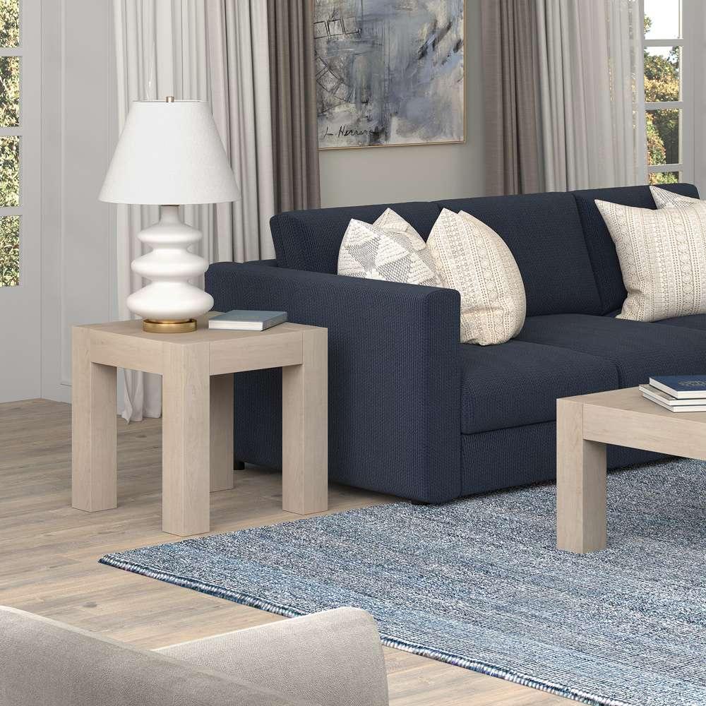 Hudson & Canal - Langston 22in Wide Square Side Table in Alder White - ST2033 veiw 6